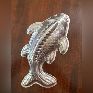 Vintage Silver Fish-Shaped Cake Mold